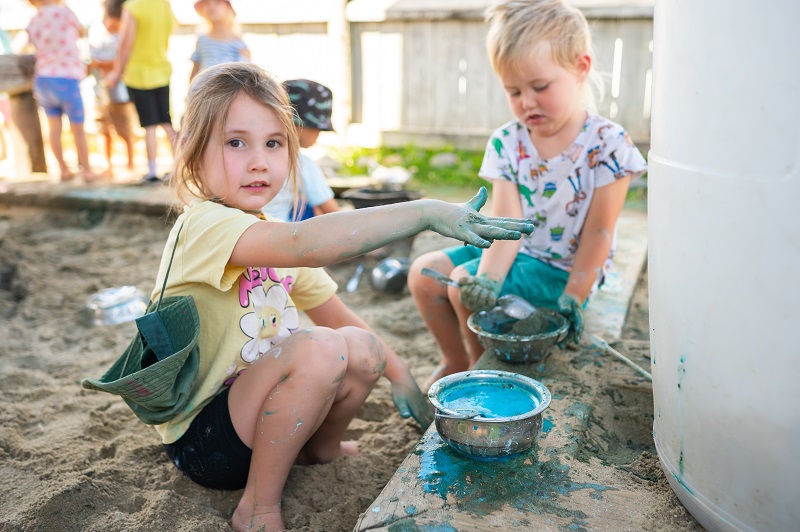 Outdoor play at Little Poppy's Preschool